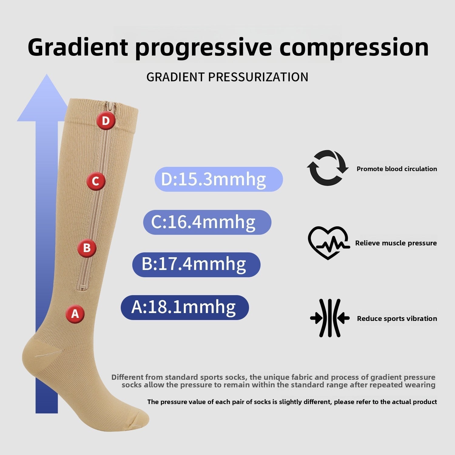Zipper Compression Socks side zip