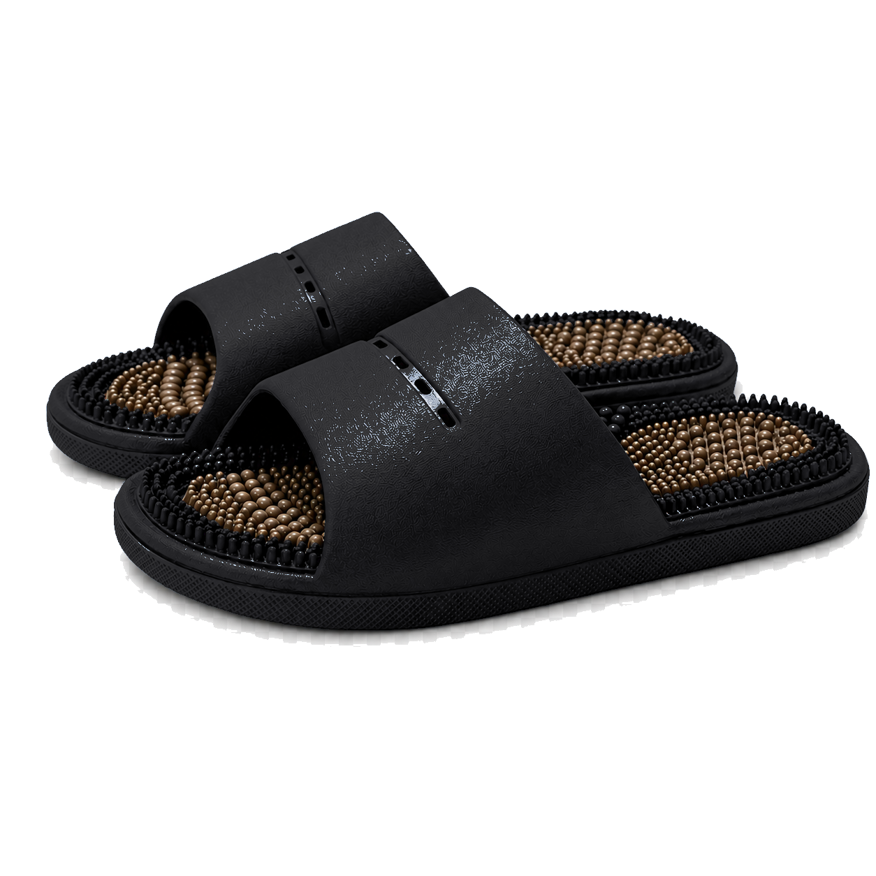 Acupressure massage slippers in black