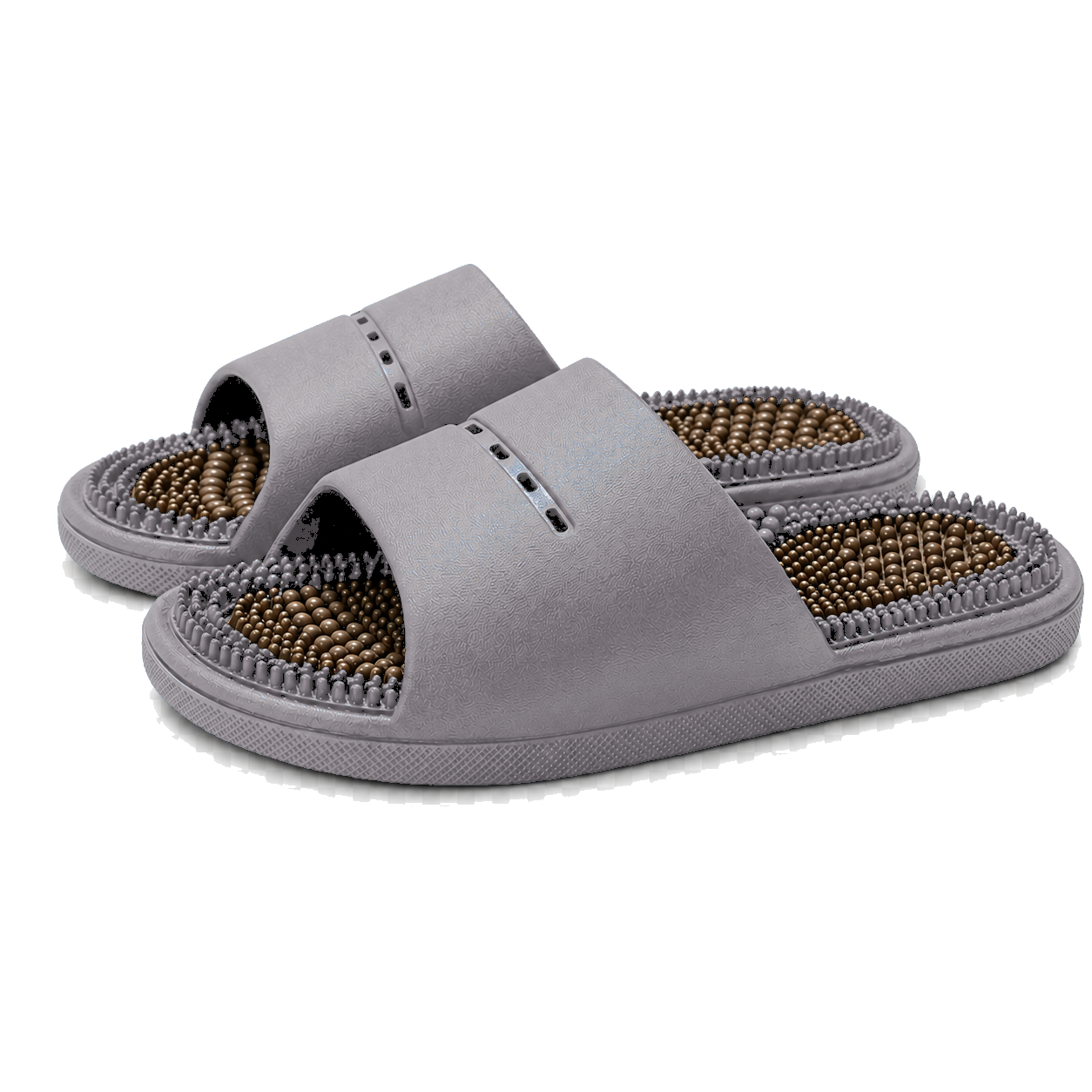 Acupressure massage slippers in grey