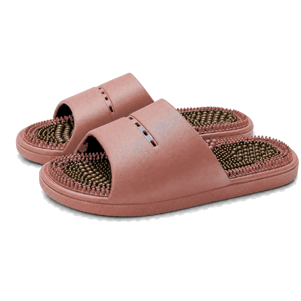Acupressure massage slippers in pink clay
