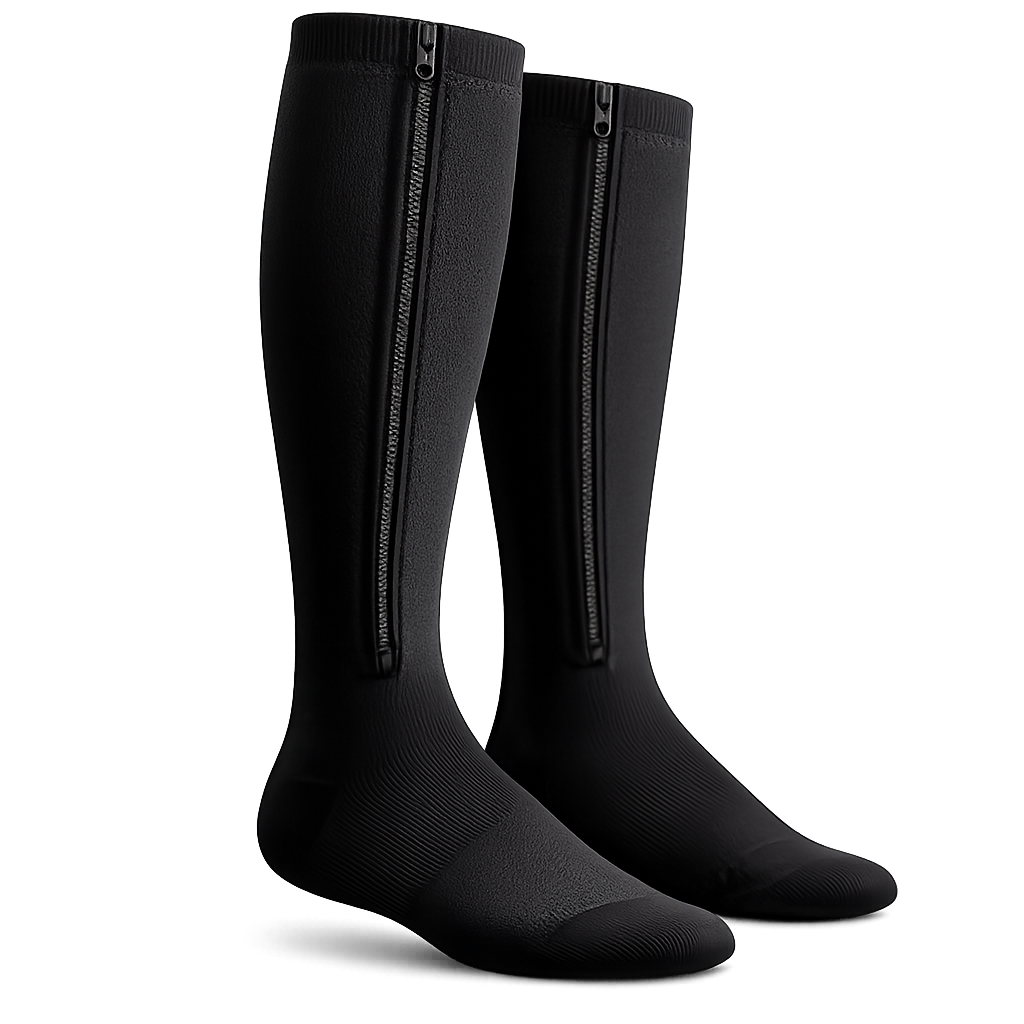 Zipper compression socks